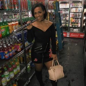 Black faux Leather Mini Skirt